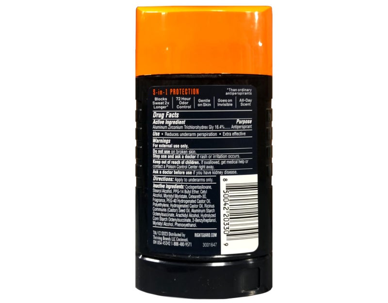 Right Guard Xtreme Defense 5 Anti-Perspirant & Deodorant, Fresh Blast 2.60 oz - Image 2